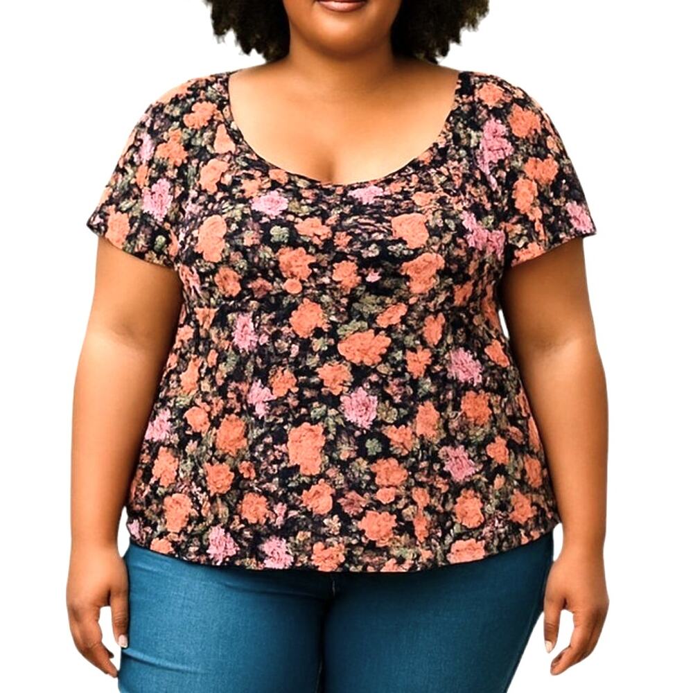 Rewind XXL Women's Red Short Sleeve Top Shirt Blouse Miss Size 20 22 2XL